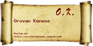 Orovan Kenese névjegykártya